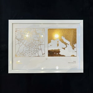 Cadeau pour elle - Impression de carte en aluminium multi-emplacements, art de carte personnalisé - Cadeau surprise de Noël pour elle | Cadeau pour femme, carte personnalisée