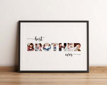 Collage photo frère personnalisé, cadeau photo Bro, cadeaux pour frère, cadeaux uniques pour frère, cadeau de Noël, cadeau d’anniversaire, personnalisé