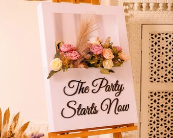 Box Wedding welcome sign - Wedding Decoration Party Flowers Set Acrylic Welcome Sign - Wedding Welcome sign - Acrylic Welcome sign