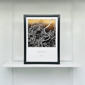 Personalisierte Folie Karte Geschenk für Sie: Personalisierte Wand Kunst Druck, Weihnachtsgeschenk, Folie gedruckte Karte, Verlobungsgeschenk für Sie, wo wir uns trafen
