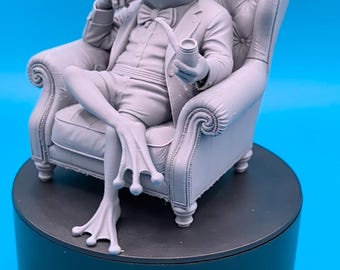 Figura de rana caballero – Profesor Edmund Ribbington / Estatua de rana victoriana / Rana erudita coleccionable / Decoración animal con clase
