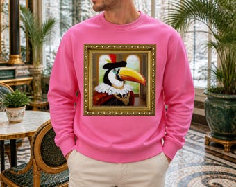 Sudadera con marco de tucán elegante / Sudadera con retrato de tucán sofisticado / Ropa urbana vintage con tucán