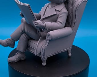 Figura de suricata caballero – Sir Montgomery Burrows / Estatua de suricata victoriana / Objeto de colección leyendo un periódico / Decoración animal con clase