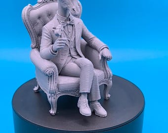 Figura de jirafa caballero – Lord Sebastian Longstride / Estatua de jirafa victoriana / Objeto de colección de animales con clase / Decoración de jirafa noble