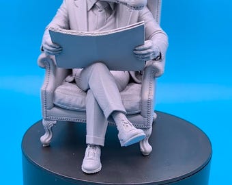 Cocodrilo caballero – Lord Reginald Snapworth / Impresión 3D de cocodrilo victoriano / Caimán leyendo el periódico / Estatua de animal con clase