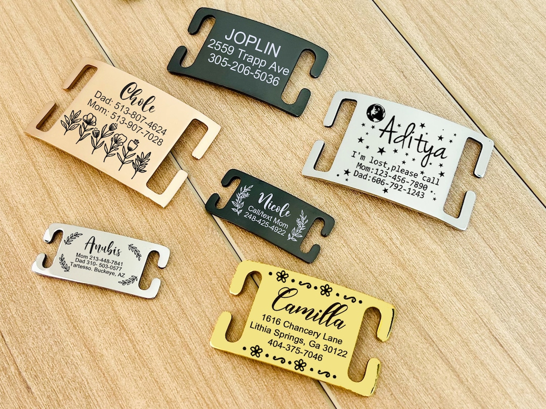 Stainless Rectangle Slide on Dog Tags Personalized Dog Tag for Etsy