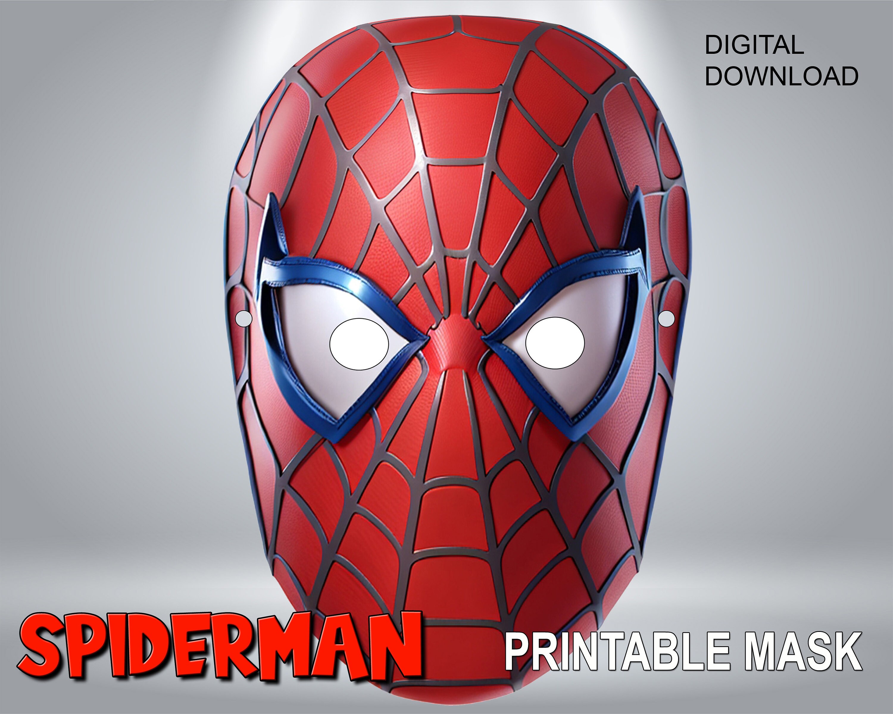 Spider Man Mask Superhero Mask A4 Size Ready to Print Digital Download ...