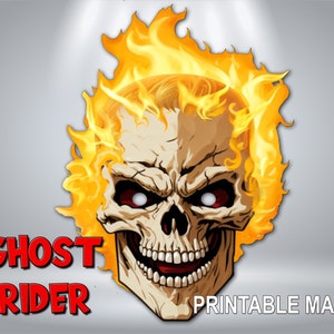 Ghost Rider Mask | Skull Mask | A4 size ready to print | digital download | Costume party mask
