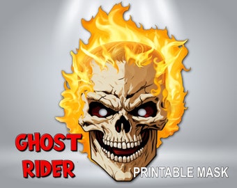 Ghost Rider Mask | Skull Mask | A4 size ready to print | digital download | Costume party mask