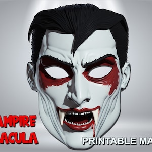Dracula Vampire Mask|A4 size ready to print | digital download | Halloween mask | costume party mask