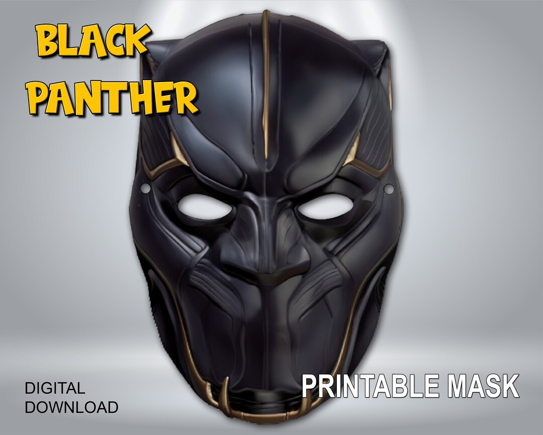 Black Panther Mask | A4 Size Ready to Print | Digital Download ...