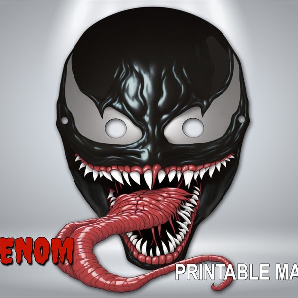 Venom Mask| Spiderman Venom mask | A4 size ready to print | digital download | Costume party mask