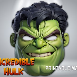 Incredible Hulk | Hulk Mask | A4 size ready to print | digital download | Costume party mask