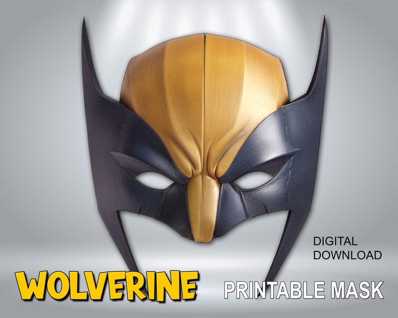 Wolverine Mask Superhero Mask A4 Size Ready to Print Digital Download Wolverine Mask Superhero Mask A4 Size Ready to Print Digital Download