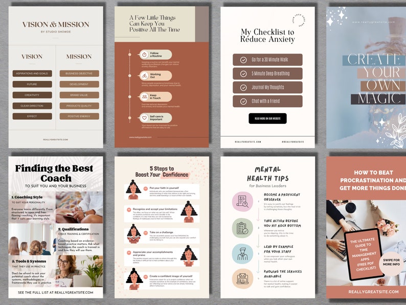 Coach Pinterest Template, Coaching Pinterest Template, Canva Template