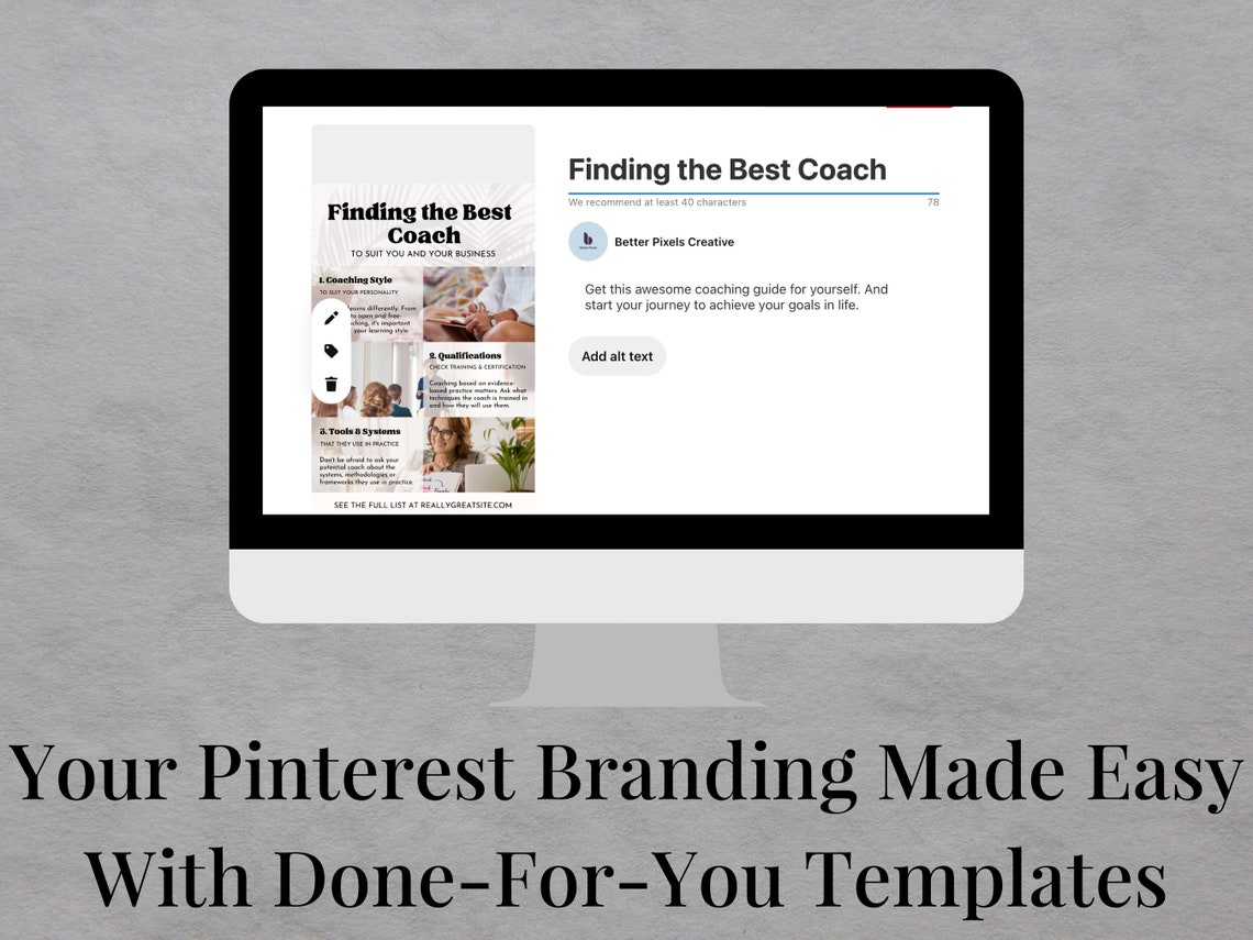 Coach Pinterest Template, Coaching Pinterest Template, Canva Template