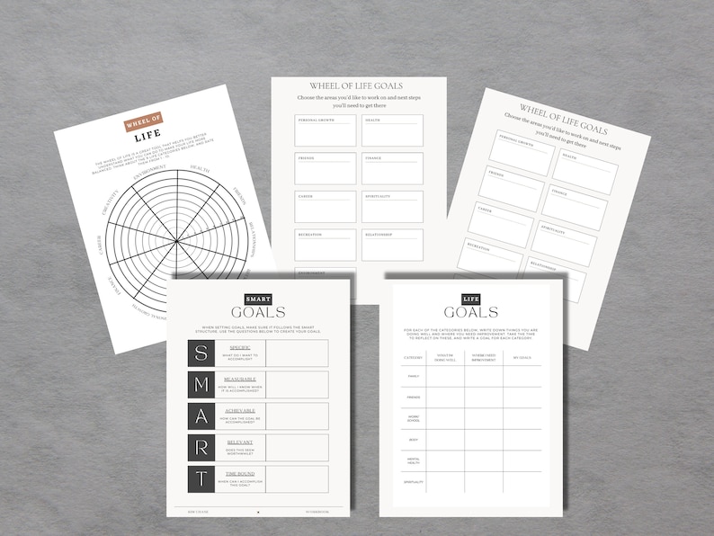 Wheel of Life Worksheet Template Canva Template Life Balance - Etsy