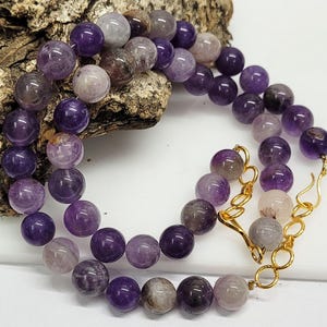 Handmade Amethyst Stone Bracelet: 8-inch Adjustable Chain