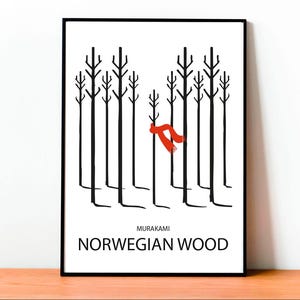 Vintage, Wall Art, Movie, Modern DesignNorwegian Wood Poster: Haruki Murakami Art Print, Japanese Decor