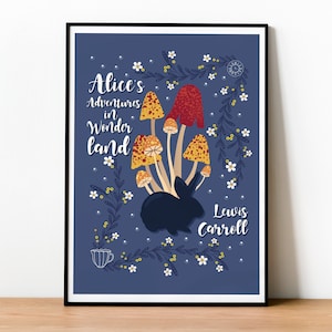 Le avventure di Alice nel paese delle meraviglie, Lewis Carroll, Copertina del libro, no sense, Letteratura vittoriana, Fantasia. Poster