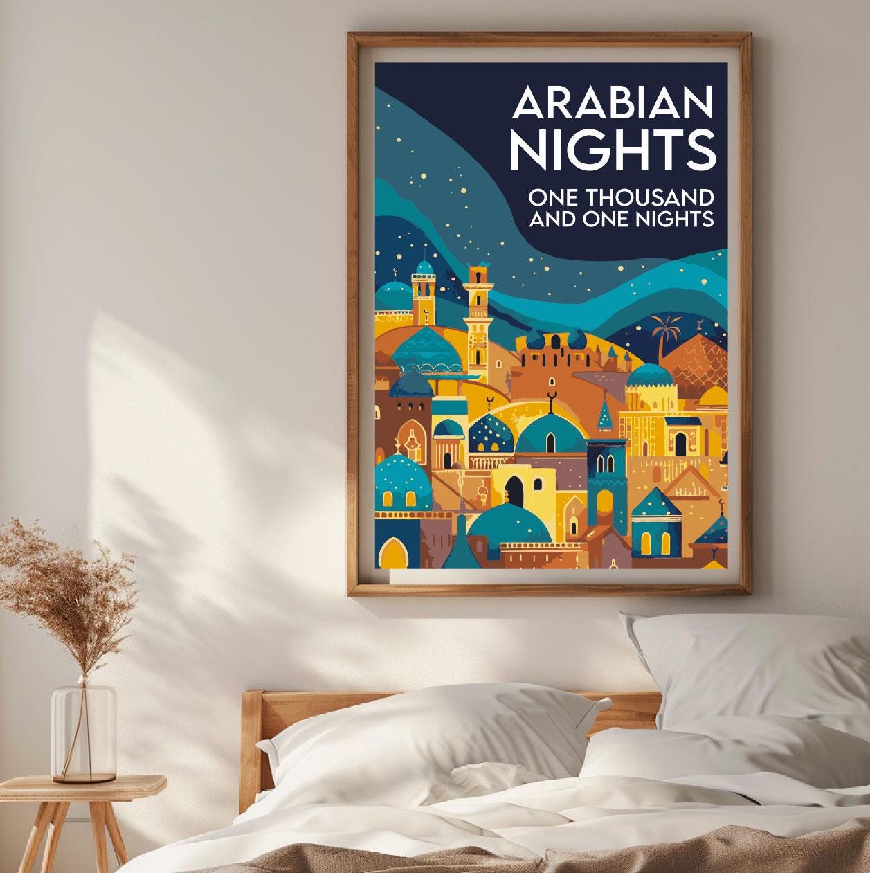 Arabian Nights Poster, Thousand and One Nights Book Cover Print
