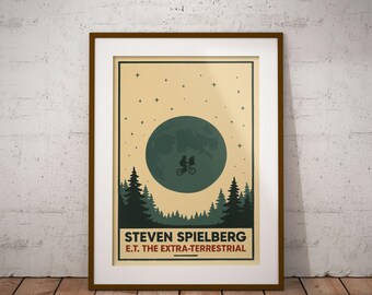 E.T. ポスター、スティーヴン・スピルバーグ SF 映画アートプリント