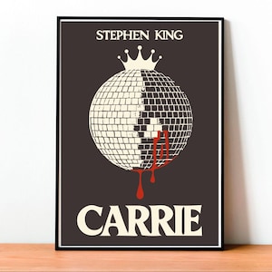 Carrie Poster, Stephen King, Arte Horror, Romanzo Classico, Poster Letterario, Copertina Libro, Arte da Parete, Decorazione Vintage