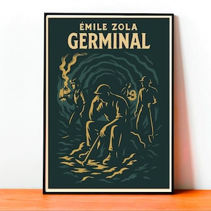 Poster Germinal, Émile Zola Illustrazione, Romanzo Francese Classico, Arte Politica Vintage, Decorazione Letteraria Fatta a Mano