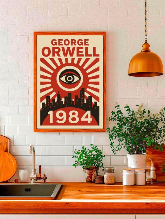1984年 ポスター, ジョージ・オーウェル 文学アート, ディストピア装飾