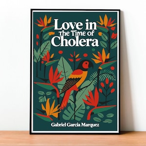 L'Amore ai tempi del colera, Copertina del libro, Gabriel García Márquez, Poster, Arte da parete, Design tropicale, Illustrazione, Natura