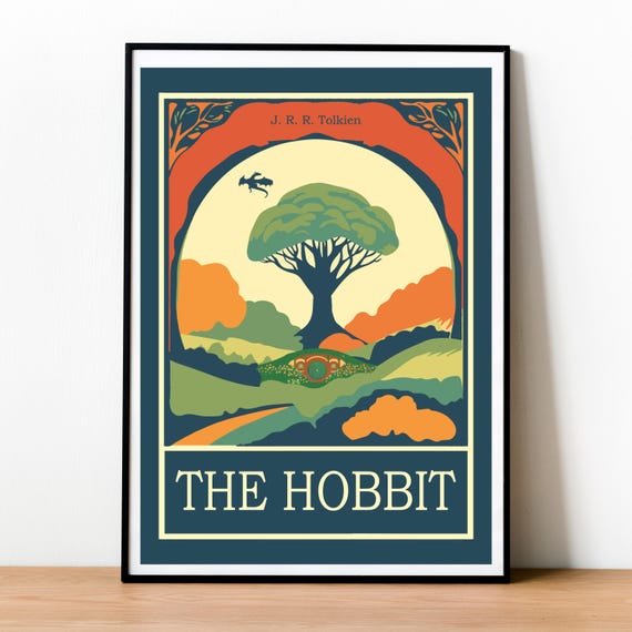 The Hobbit Poster, Bilbo Baggins Art, Tolkien Poster, Middle-Earth Art, Fantasy Art, Minimalist Poster, Vintage Book Art, Epic Adventure