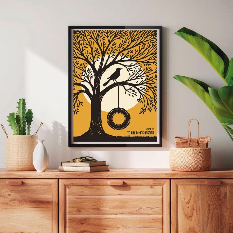 To Kill a Mockingbird Poster, Harper Lee, Print Literature, Wall