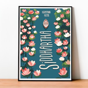 Siddhartha, Hermann Hesse, Siddhartha Poster, Buchumschlag Poster, Spirituelles Poster, Buddha Druck, Buchkunst