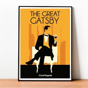 Il Grande Gatsby, Francis Scott Fitzgerald, Copertina del Libro, Arte Murale, Dandy, Letteratura Classica, Romanzo Classico, Jazz, Poster