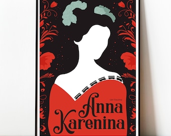Anna Karenina, Lev Tolstói, Póster, Impresión, Portada del Libro, Libro Ruso, Literatura Clásica, Leo Tolstoy, Amantes de los Libros