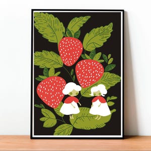Folletti, Fate, Natura, Illustrazione Carina, Decorazione per la Casa, Cameretta dei Bambini, Colorato, Arte Fantasy, Leggende e Miti, Magia