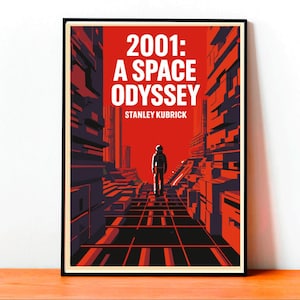 Poster 2001 Odissea nello Spazio, Arte Film Kubrick, Stampa Vintage Sci-Fi, Illustrazione Cult Spaziale, Decorazione Retro da Parete, Cinema
