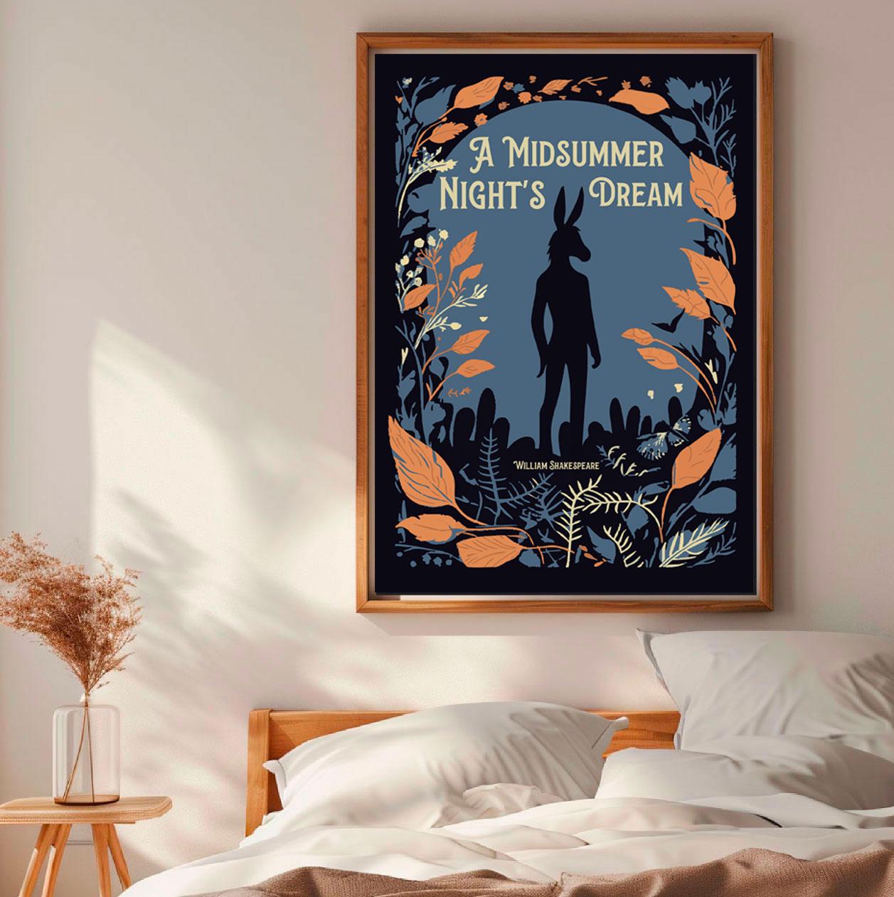 Affiche Décoration Murale 'Hameau' – Style Graphique Vintage, Inspirée De Shakespeare, Neuf