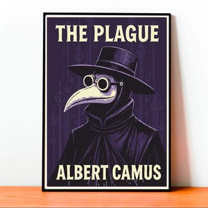 Poster La Peste, Arte di Albert Camus, Letteratura Classica, Copertura Vintage del Libro, Design Unico, Arte da Parete, Decorazione Casa