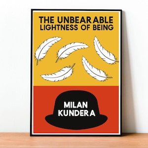 L'Insostenibile Leggerezza dell'Essere, Copertina Libro, Poster,  Kundera, Classico, Filosofia, Piume che Cadono, Decorazione Minimal