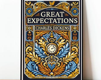 Große Erwartungen, Buchcover, Charles Dickens, Klassiker der Literatur, Viktorianischer Roman, Wandkunst, Geschenk für Leser