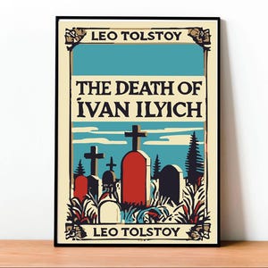 La Morte di Ivan Il'ič Poster, Arte Tolstoj, Copertina Vintage, Wall Art Minimalista, Letteratura Classica, Fine Art, Decorazione Casa
