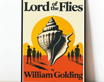 Herr der Fliegen, William Golding, Buchumschlag, Poster, Buch-Poster, klassischer Roman, britisch, Buchkunst-Drucke