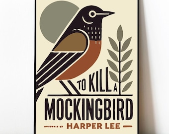 To Kill a Mockingbird Poster, Book Poster, Classic Literature, Vintage Poster, Cover Poster, Wall Art, Home Decor, Literary Art, Digital Art