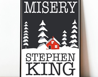 Misery Poster, Stephen King Poster, Vintage Poster, Wall Art, Modern Design, Book Poster, Digital Print, Cover Poster, Horror Poster