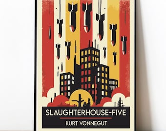 Matadero Cinco, Kurt Vonnegut, Póster, Portada de libro, Arte pared, Guerra, Diseño moderno, Arte retro, Arte de pared, Diseño minimalista