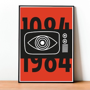1984 - George Orwell, Dystopian Fiction, Classic Literature, Vintage Poster, Wall Art Decor, Literary Masterpiece