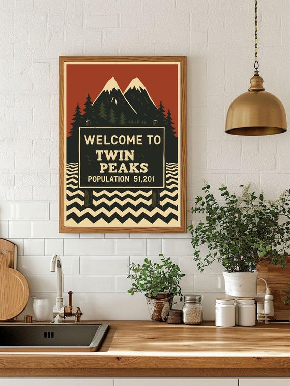 Twin Peaks Poster, David Lynch Print, Surreal Mystery, Vintage