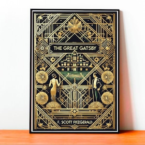 Copertina Vintage Il Grande Gatsby, Poster F Scott Fitzgerald, Arte Letteratura Classica, Stampa Anni Ruggenti, Decorazione Art Déco