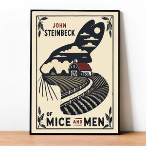 Uomini e Topi, John Steinbeck, Poster, Copertina del Libro, Arte da Parete, Design Moderno, Stampa Minimalista, Arte Retrò Vintage